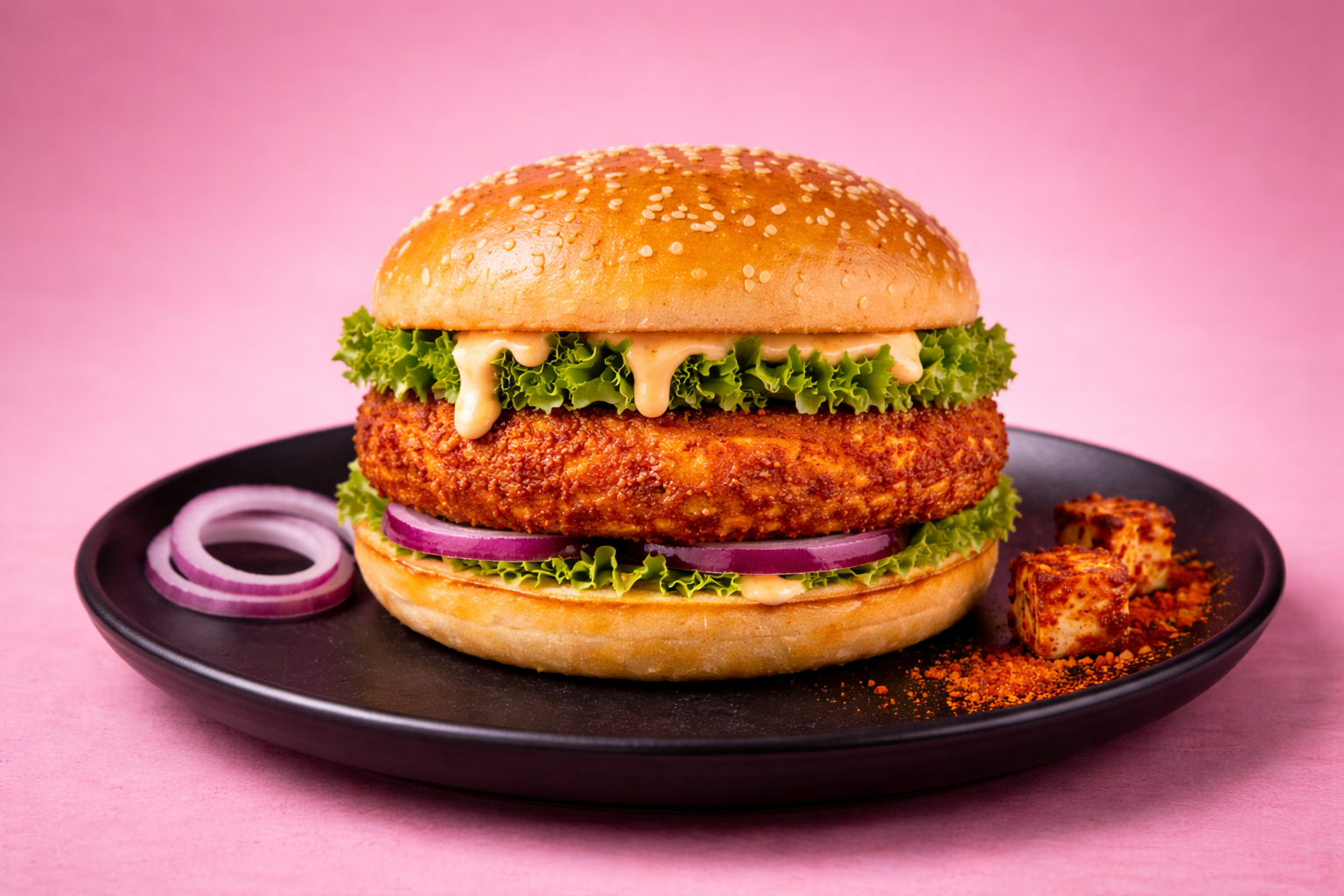 Peri Paneer Crunch Burger